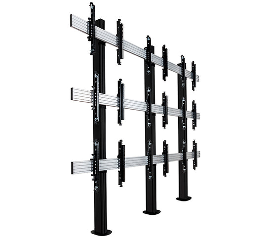 B-Tech SYSTEM X - 3 x 3 Universal Bolt-Down Videowall Mounting System with Micro-Adjustment for 46-55" screens - TopAV