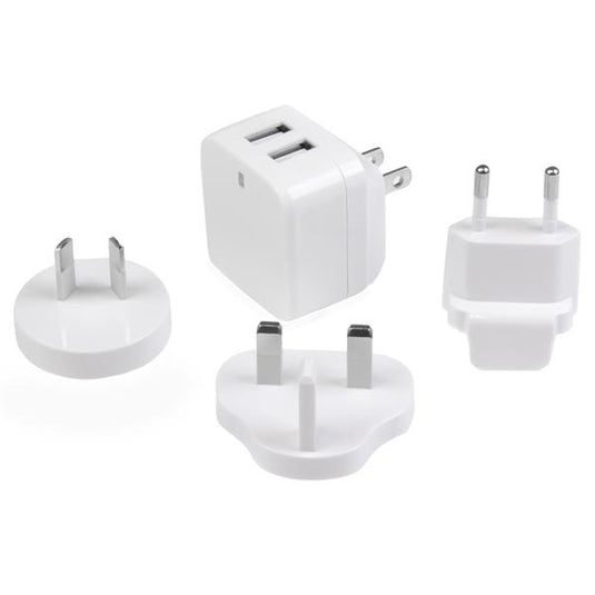 StarTech.com Dual-port USB wall charger - international travel - 17W/3.4A - white - TopAV