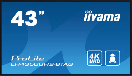 iiyama LH4360UHS-B1AG Signage Display Digital A-board 108 cm (42.5") LED Wi-Fi 500 cd/m² 4K Ultra HD Black Built-in processor Android 11 24/7 - TopAV