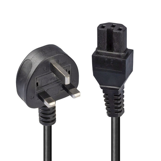 Lindy 2m Mains UK 3 Pin Plug to Hot Conditioned IEC C15 Power Cable _x0096_ Kettle Lead - TopAV