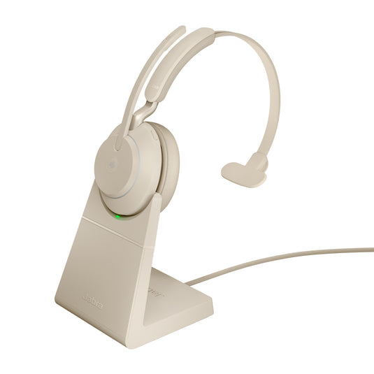 Jabra Evolve2 65 USB-A Beige MS Chrg stand Mono - TopAV