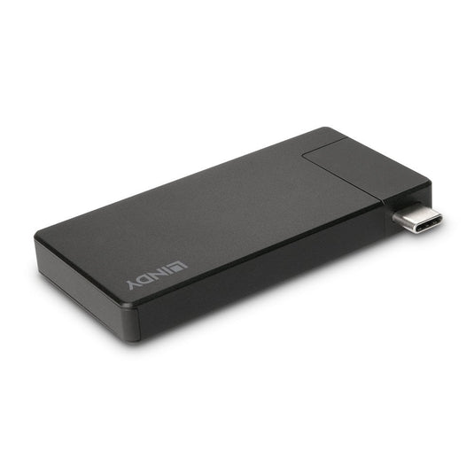 Lindy DST-Micro, USB-C Laptop Micro Docking Station with 4K Support and 100W Pass-Through Charging - TopAV