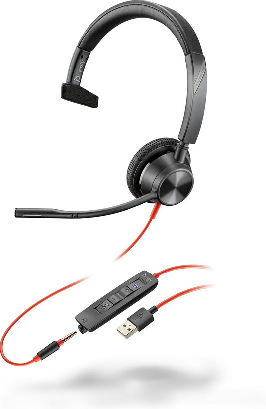 POLY Blackwire 3315 Microsoft Teams Certified USB-A Headset - TopAV