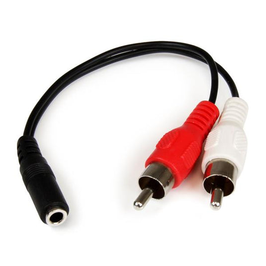 StarTech.com 6in Stereo Audio Cable - 3.5mm Female to 2x RCA Male - TopAV