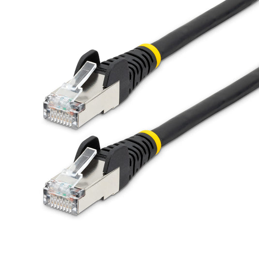 StarTech.com 1.5m CAT6a Ethernet Cable - Black - Low Smoke Zero Halogen (LSZH) - 10GbE 500MHz 100W PoE++ Snagless RJ-45 w/Strain Reliefs S/FTP Network Patch Cord - TopAV