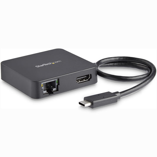 StarTech.com USB C Multiport Adapter - Portable USB-C Mini Dock 4K HDMI Video - Gigabit Ethernet, USB 3.0 Hub (1x USB-A 1x USB-C) - USB Type-C Multiport Adapter - Thunderbolt 3 Compatible - TopAV