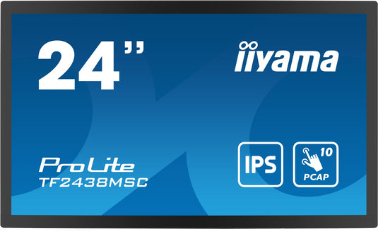 iiyama TF2438MSC-B1 Signage Display Digital A-board 61 cm (24") LED 600 cd/m² Full HD Black Touchscreen - TopAV