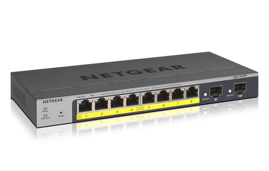 NETGEAR GS110TP Managed L2/L3/L4 Gigabit Ethernet (10/100/1000) Power over Ethernet (PoE) Grey - TopAV