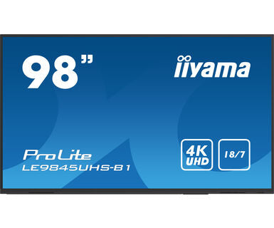 iiyama LE9845UHS-B1 Signage Display Digital signage flat panel 2.49 m (98") LED Wi-Fi 350 cd/m¬? 4K Ultra HD Black Built-in processor Android 8.0 18/7 - TopAV