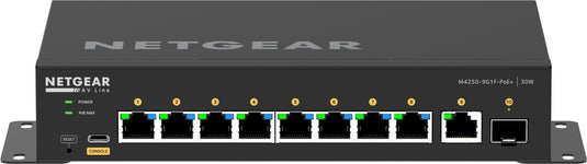 NETGEAR 8x1G PoE+ 110W 1x1G and 1xSFP Managed Switch - TopAV