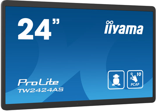 iiyama TW2424AS-B1 Signage Display Digital signage flat panel 60.5 cm (23.8") Wi-Fi 250 cd/m² 4K Ultra HD Black Touchscreen Built-in processor Android 24/7 - TopAV