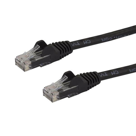 StarTech.com 50cm CAT6 Ethernet Cable - Black CAT 6 Gigabit Ethernet Wire -650MHz 100W PoE RJ45 UTP Network/Patch Cord Snagless w/Strain Relief Fluke Tested/Wiring is UL Certified/TIA - TopAV