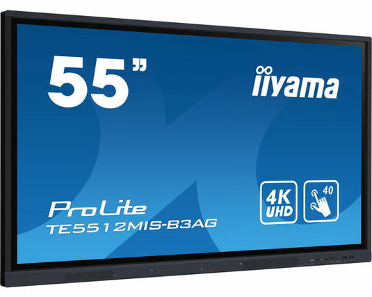 iiyama TE5512MIS-B3AG Signage Display Kiosk design 139.7 cm (55") LCD Wi-Fi 400 cd/m² 4K Ultra HD Black Touchscreen Built-in processor Android 11 18/7 - TopAV