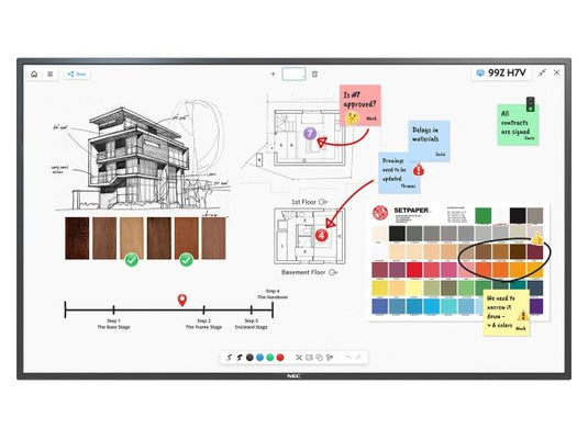 NEC MultiSync M551 Interactive flat panel 139.7 cm (55") LCD 500 cd/m² 4K Ultra HD Black Touchscreen 24/7 - TopAV