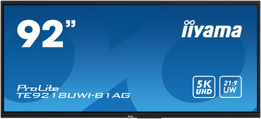 iiyama TE9218UWI-B1AG Signage Display Digital signage flat panel 2.32 m (91.5") LED Wi-Fi 500 cd/m² 5K Ultra HD Black Touchscreen Built-in processor Android 16/7 - TopAV