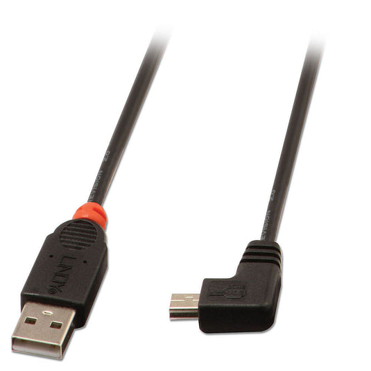 Lindy USB2.0 A/Mini-B 90 Degree 0.5m - TopAV