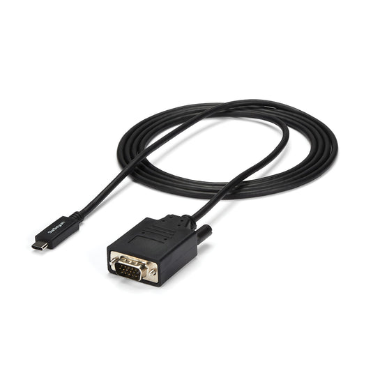 StarTech.com 6ft/2m USB C to VGA Cable - 1920x1200/1080p USB Type C to VGA Video Active Adapter Cable - Thunderbolt 3 Compatible - Laptop to VGA Monitor/Projector - DP Alt Mode HBR2 - TopAV