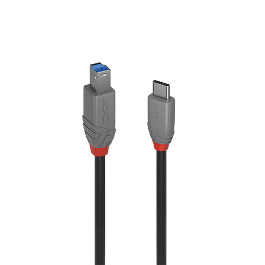 Lindy 1m USB 3.2 Type C to B Cable, Anthra Line - TopAV