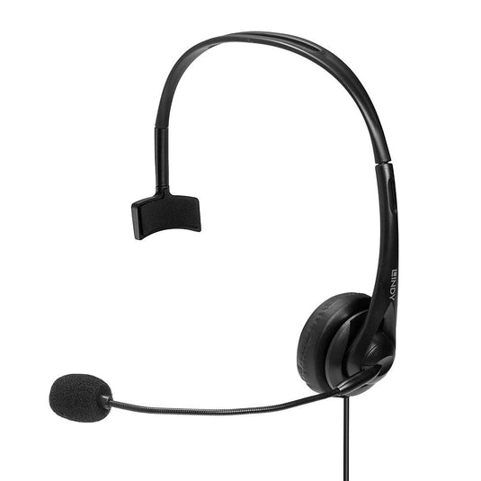 Lindy 3.5mm and USB Type C Monaural Headset with In-Line Control - TopAV