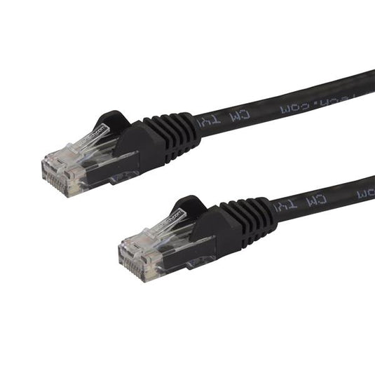 StarTech.com 100ft CAT6 Ethernet Cable - Black CAT 6 Gigabit Ethernet Wire -650MHz 100W PoE RJ45 UTP Network/Patch Cord Snagless w/Strain Relief Fluke Tested/Wiring is UL Certified/TIA - TopAV