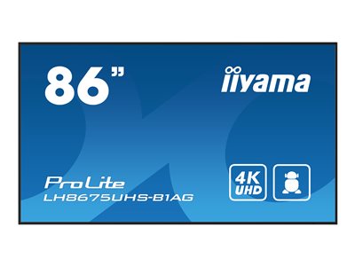 iiyama LH8675UHS-B1AG Signage Display Digital signage flat panel 2.17 m (85.6") LCD Wi-Fi 500 cd/m² 4K Ultra HD Black Built-in processor Android 11 24/7 - TopAV