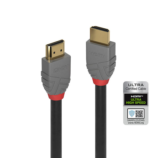 Lindy 0.5m Ultra High Speed HDMI Cable, Anthra Line - TopAV