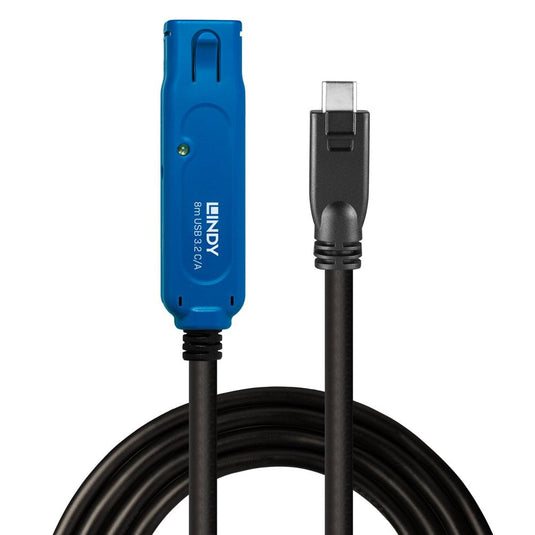 Lindy 43381 USB cable USB 3.2 Gen 1 (3.1 Gen 1) 8 m USB C USB A Black, Blue - TopAV