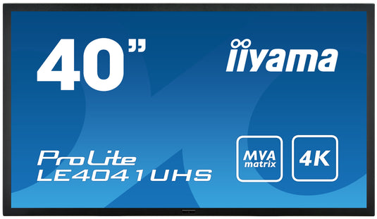 iiyama LE4041UHS-B1 Digital signage display 100.3 cm (39.5') LED 350 cd/m¬? 4K Ultra HD Black 12/7 - TopAV