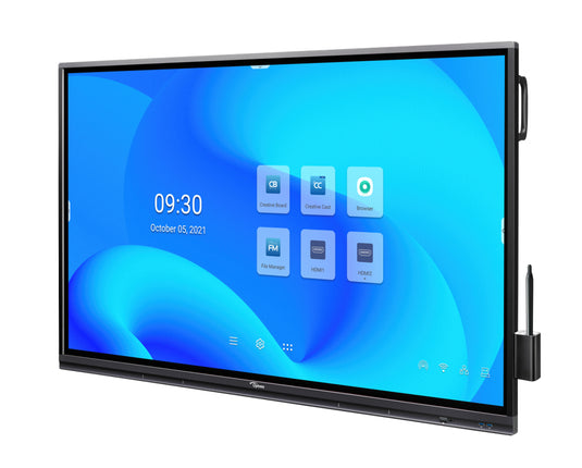 Optoma 5652RK Interactive flat panel 165.1 cm (65") LED 400 cd/m¬? 4K Ultra HD Black Touchscreen Built-in processor Android - TopAV