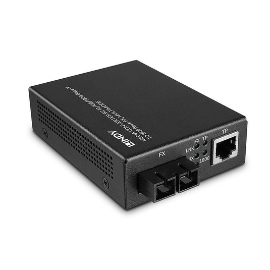 Lindy 25119 network media converter 850 nm Multi-mode Black - TopAV