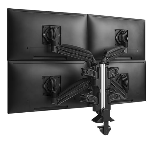 Chief KX Low-Profile Quad Monitor Arms, Column Desk Mount, Black - TopAV