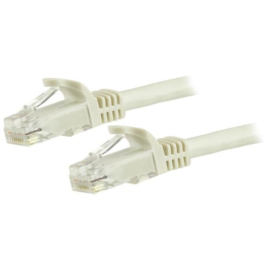 StarTech.com 15m CAT6 Ethernet Cable - White CAT 6 Gigabit Ethernet Wire -650MHz 100W PoE RJ45 UTP Network/Patch Cord Snagless w/Strain Relief Fluke Tested/Wiring is UL Certified/TIA - TopAV