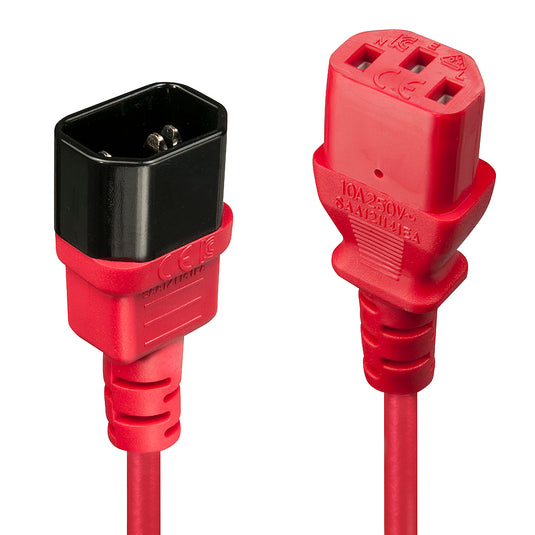 Lindy 2m IEC Extension Cable, Red - TopAV