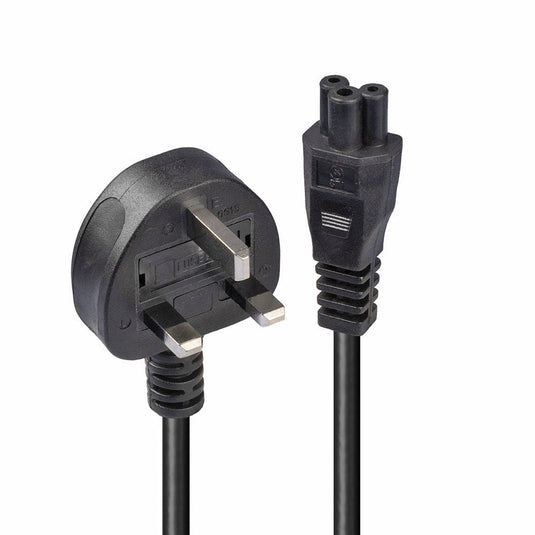 Lindy 1m UK 3 Pin to C5 Mains Cable, lead free - TopAV