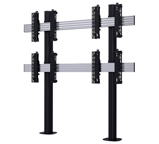 B-Tech SYSTEM X - 2 x 2 Universal Bolt-Down Videowall Mounting System with Micro-Adjustment for 46-60" screens - TopAV