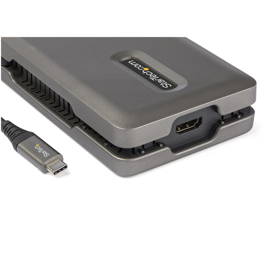 StarTech.com USB C Multiport Adapter - USB C to 4K 60Hz HDMI 2.0 - 2-Port 10Gbps USB Hub - 100W Power Delivery Pass-through - GbE - SD/MicroSD - USB Type-C Mini Dock - 10" Cable - TopAV