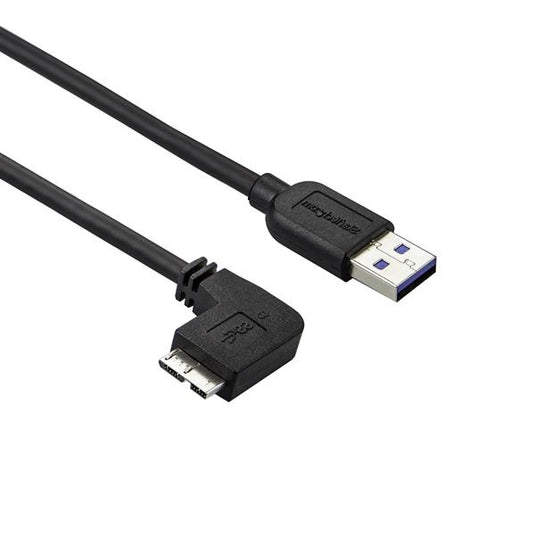 StarTech.com Slim Micro-USB 3.0 Cable - M/M - Left-Angle Micro USB - 2m (6ft) - TopAV