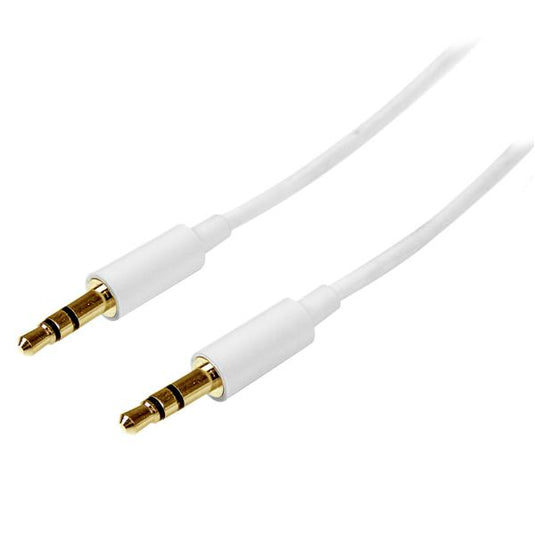 StarTech.com 2m White Slim 3.5mm Stereo Audio Cable - Male to Male - TopAV