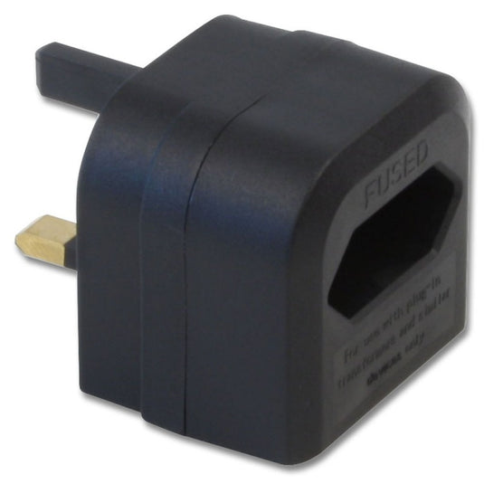 Lindy Euro Transformer to UK Adapter Plug, Black - TopAV