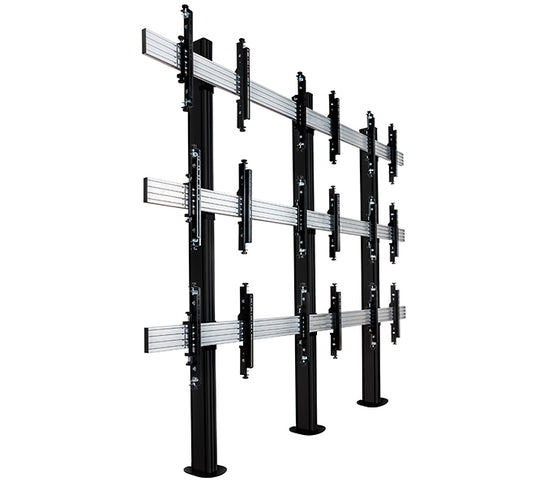 B-Tech SYSTEM X - 3 x 3 Universal Bolt-Down Videowall Mounting System with Micro-Adjustment for 55-60" screens - TopAV