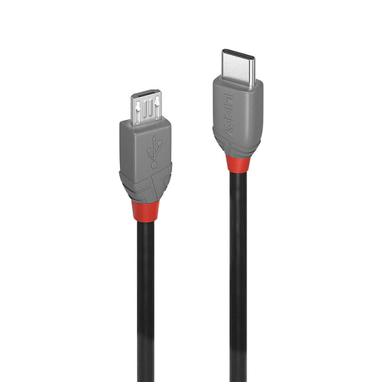 Lindy 0.5m USB 2.0 Type C to Micro-B Cable, Anthra Line - TopAV