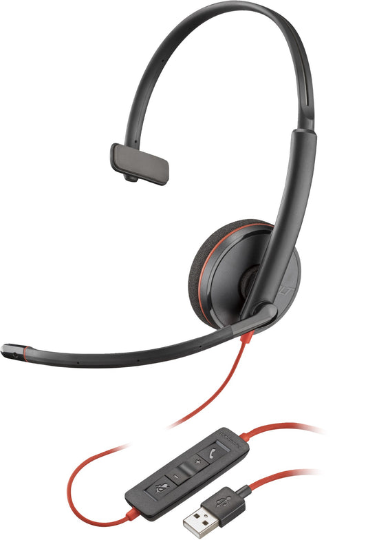 POLY Blackwire 3210 Monaural USB-A Headset (Bulk) - TopAV